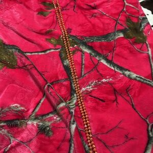 Pink and Brown Camouflage Blanket